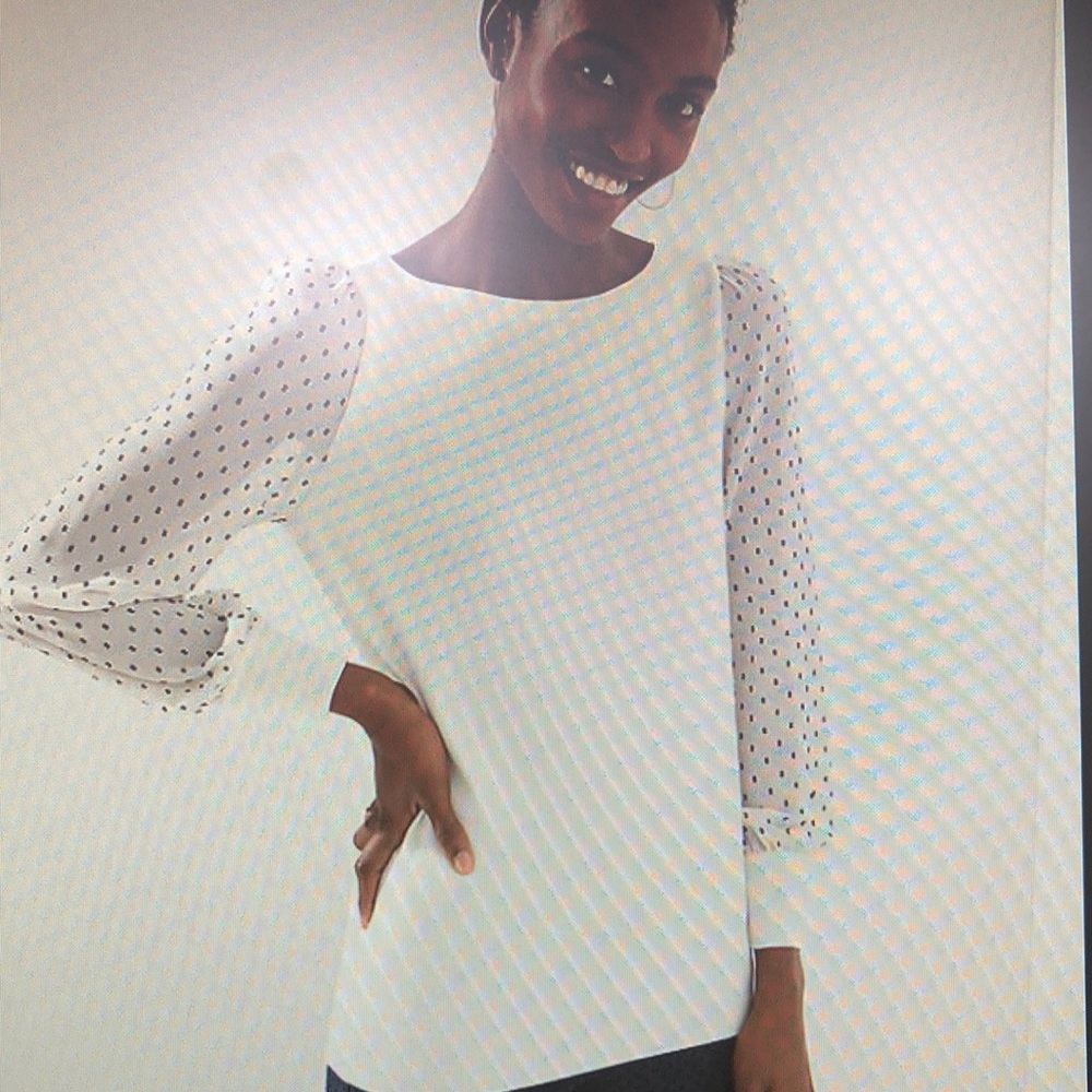 Loft Swiss Dot Sleeve Sweater size Large